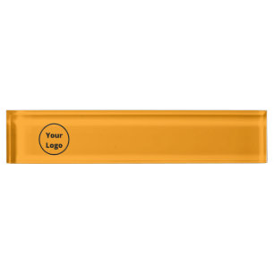 Orange Ihr Logo hinzufügen Namensplakette