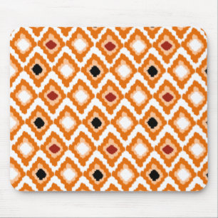 Orange Ikat Diamonds Custom Muster Mousepad