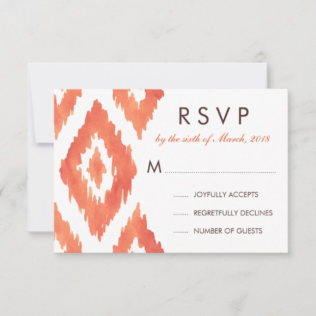 Orange Ikat RSVP (Devant)