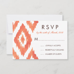 Orange Ikat UAWG RSVP Karte