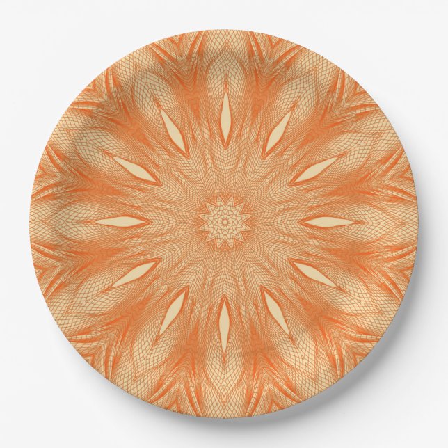 Orange Imitate Tulle Design Pappteller (Vorderseite)