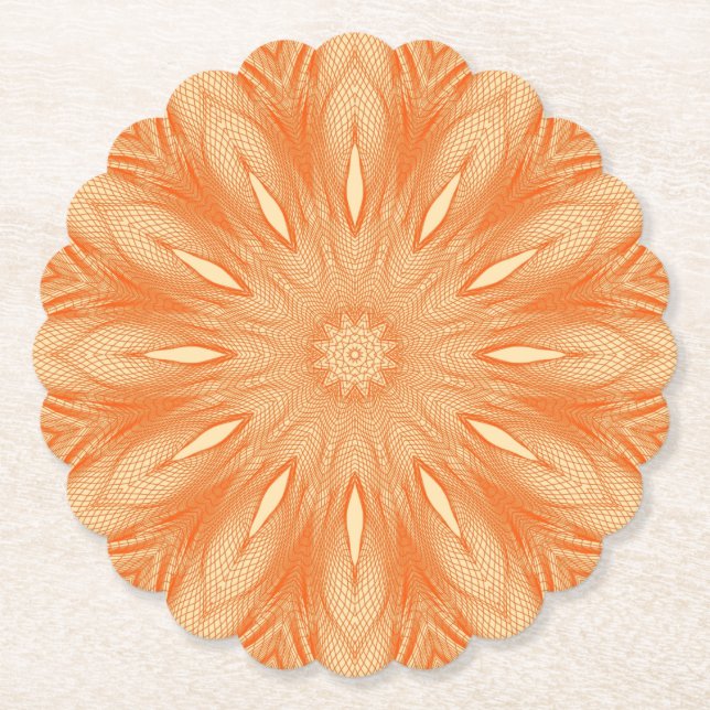 Orange Imitate Tulle Design Untersetzer (Vorderseite)