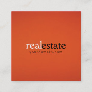 Orange Immobilienmakler Minimalist Modern Schlicht Quadratische Visitenkarte