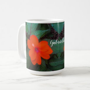 Orange Impatiens Blume Kaffeetasse