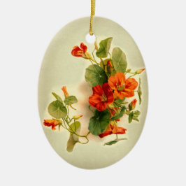 Orange Indian Cress Keramik Ornament