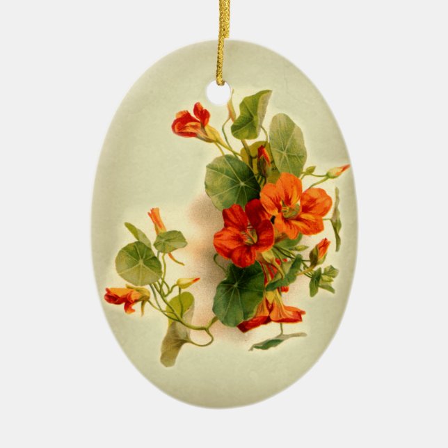 Orange Indian Cress Keramik Ornament (Vorne)