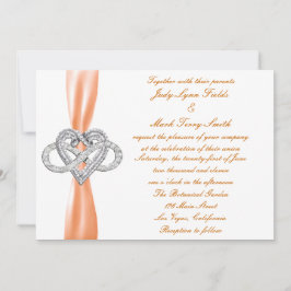 Orange Infinity Heart Faire-part de mariage