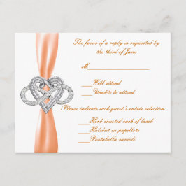 Orange Infinity Heart Response Card RSVP Karte