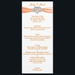 Orange Infinity Heart Wedding Menu Card Menükarte<br><div class="desc">Die Dekoration wird durch eine Karte ergänzt. Wenn Sie sich auf den Eingang der Braut und des Bräutigams oder die Präsentation der Ehrengäste freuen, finden Sie hier eine Karte, die Ihnen eine schöne Touch verleiht. Personalisieren und erstellen Sie Ihr Menü, indem Sie den Text in den angegebenen Feldern hinzufügen und...</div>