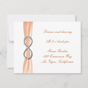 Orange Infinity Hochzeitsempfang Karte
