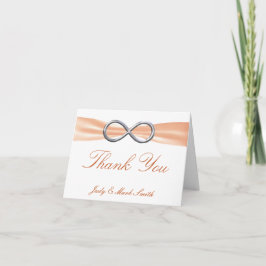 Orange Infinity Wedding Dankeschön Card Dankeskarte