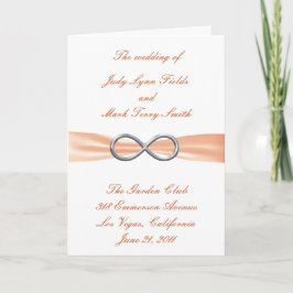Orange Infinity Wedding Program Card Programm