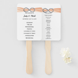 Orange Infinity Wedding Program Fans Fächer