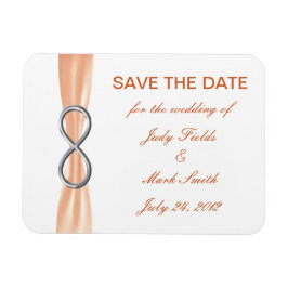 Orange Infinity Wedding speichert das Date Magnet