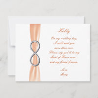 Orange Infinity Wedding Trauzeugin Card