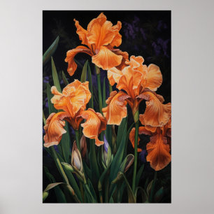 Orange Irische Blume Art Print Poster