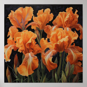 Orange Irische Blume Art Print Poster