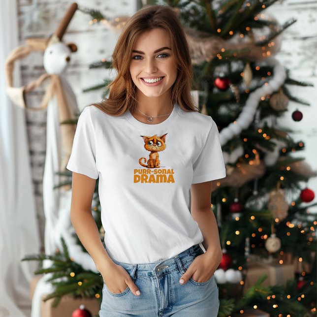 Orange  ironic Cat Lovers Christmas wishes T-Shirt (Von Creator hochgeladen)