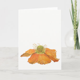 Orange isländische Mohnblumen-Gruß-Karte 5" x 7" Karte
