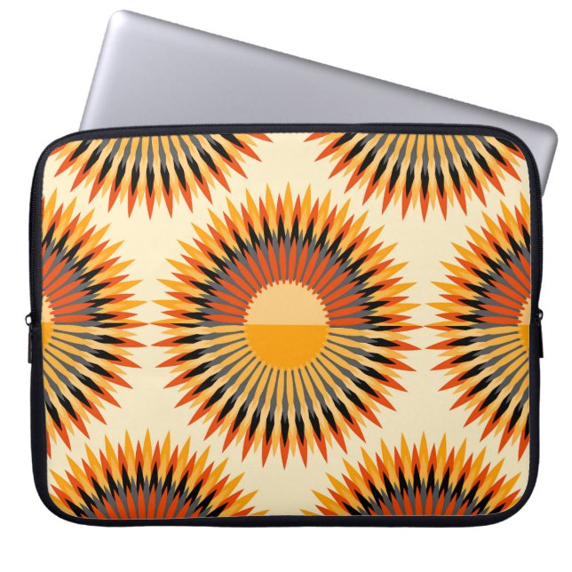 Orange Ivory Blume Sternmuster Laptopschutzhülle (Vorderseite)