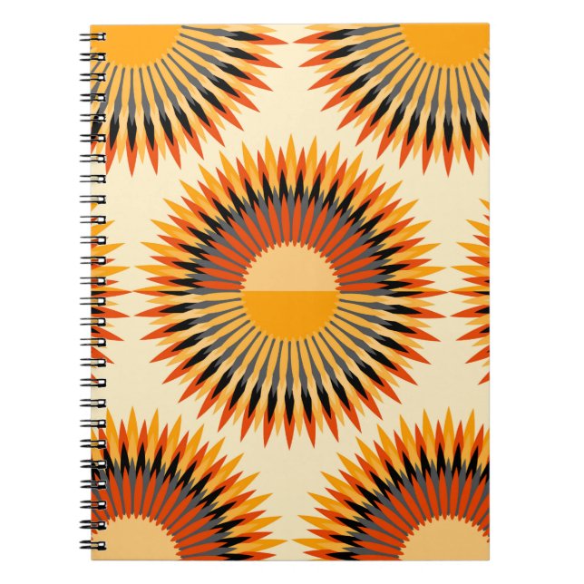 Orange Ivory Blume Sternmuster Notizblock (Vorderseite)