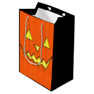 Orange Jack-o-Lantern-Geschenktasche zu Halloween Mittlere Geschenktüte