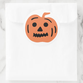 Orange Jack-O-Lantern Halloween Pumpkin Runder Aufkleber