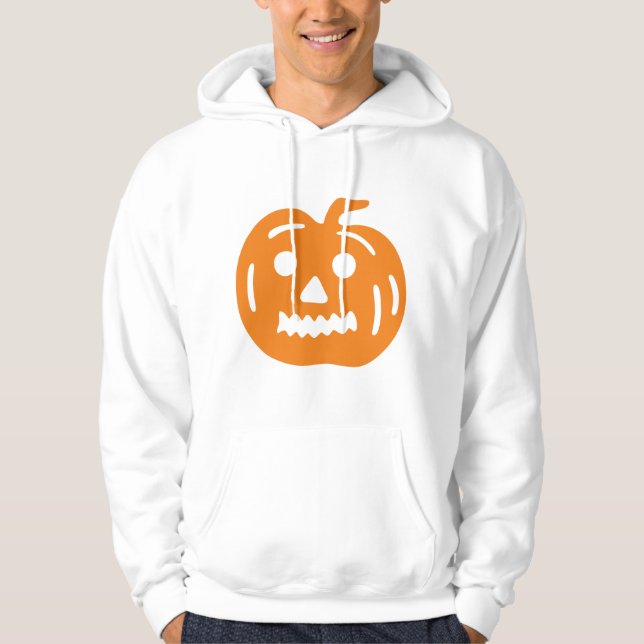 Orange Jack-O-Lantern Pumpkin Halloween-Thema Hoodie (Vorderseite)