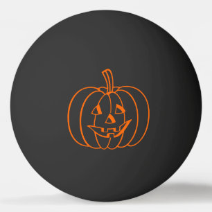 Orange Jack-O-Lantern Pumpkin Kontur auf Schwarz Tischtennisball