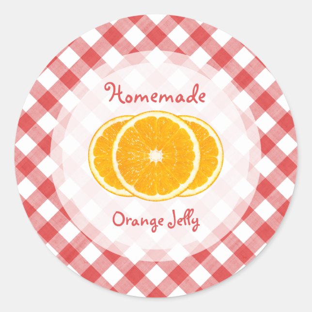 Orange Jam Jelly Runder Aufkleber (Vorderseite)