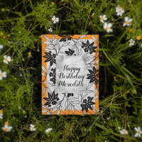 Orange Japanese Kimono Print Flower