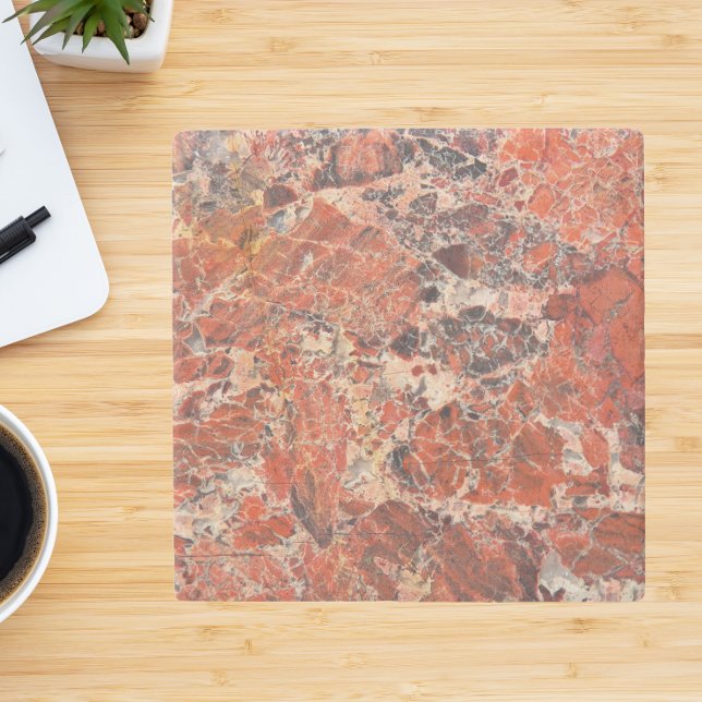 Orange Jasper Stone Pattern Steinuntersetzer (In Situ)