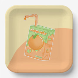 Orange Juice Box Geburtstagsparty Pappteller