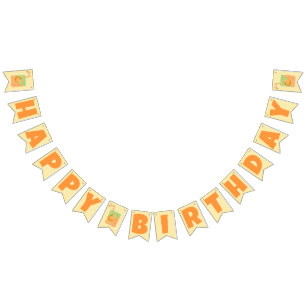 Orange Juice Box Happy Birthday Wimpelkette