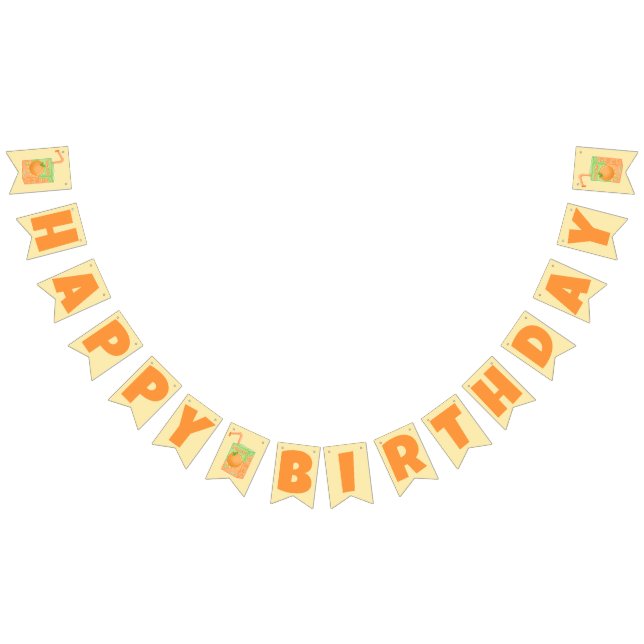 Orange Juice Box Happy Birthday Wimpelkette (Alle)