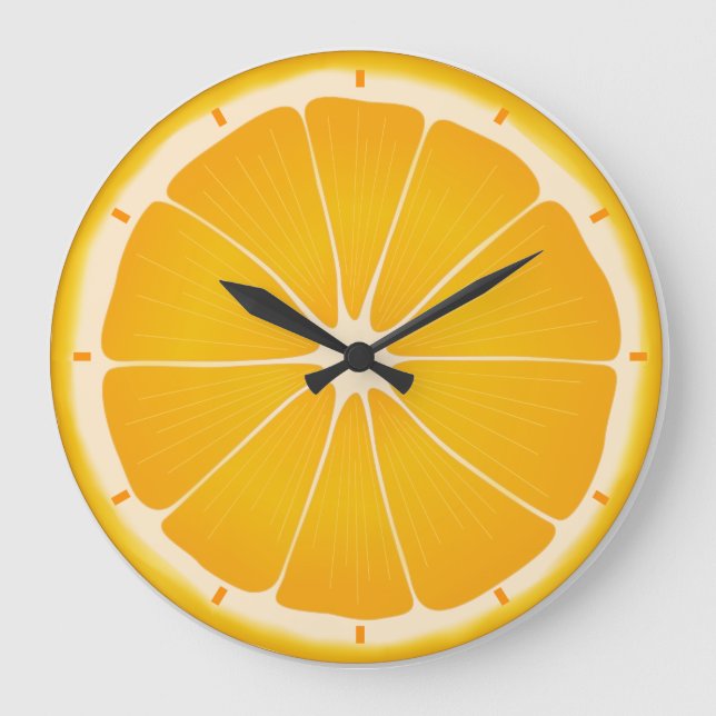 Orange Juice Clock Große Wanduhr (Vorderseite)