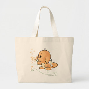 Orange Kacheek, das auf einem Löwenzahn wünscht Jumbo Stoffbeutel