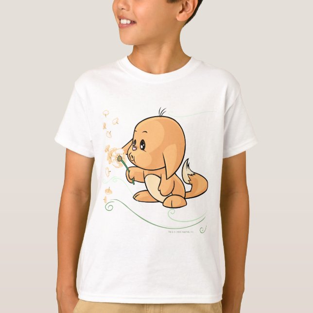 Orange Kacheek, das auf einem Löwenzahn wünscht T-Shirt (Vorderseite)