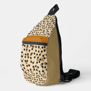 orange, Kaffeebohne und beigen Tupfen Crossbody Bag