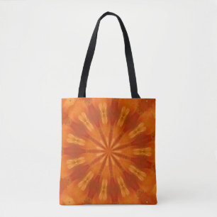 Orange Kaleidiscope auf einer überdruckten Tasche