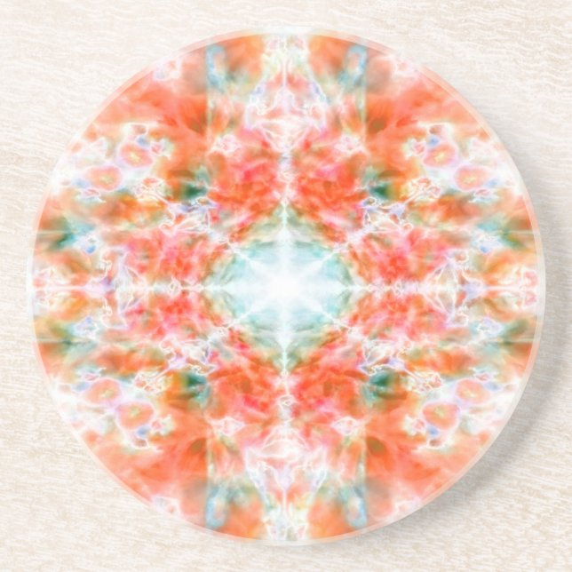 Orange Kaleidoskop Getränkeuntersetzer (Vorne)