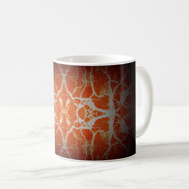 Orange Kaleidoskop Kaffeetasse (VorderseiteRechts)