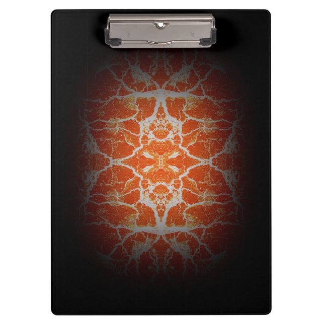 Orange Kaleidoskop Klemmbrett (Vorderseite)
