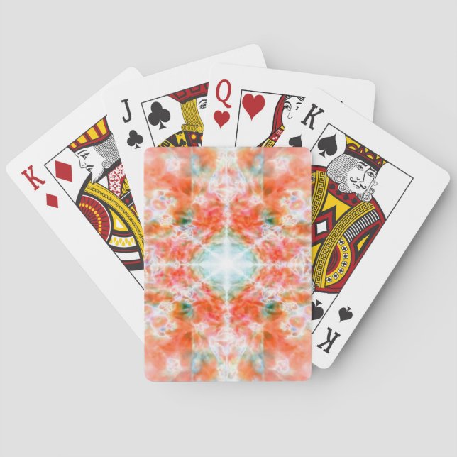 Orange Kaleidoskop Spielkarten (Rückseite)