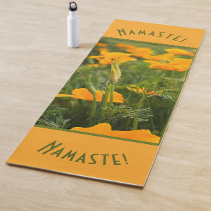 Orange Kalifornien-Mohnblumen-Flecken-Fotografie Yogamatte
