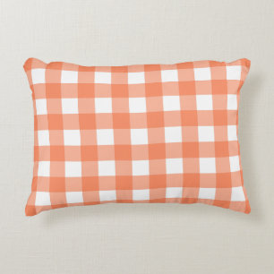 Orange Kariert Dekokissen