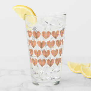 Orange Kariert Flannel Herz Glas