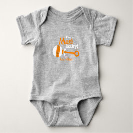 Orange Kariert Rattle Miner Baby Bodysuit Strampler