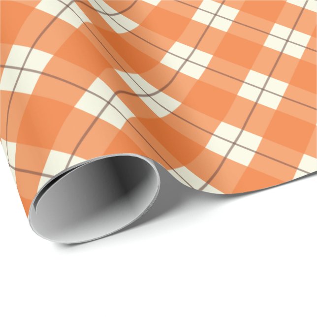 Orange karierte geschenkpapier (Rolleneckpunkt)