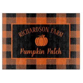 Orange Karierte Pumpkin-Patchkin Schneidebrett